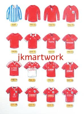 barnsley fc shirts through the years print