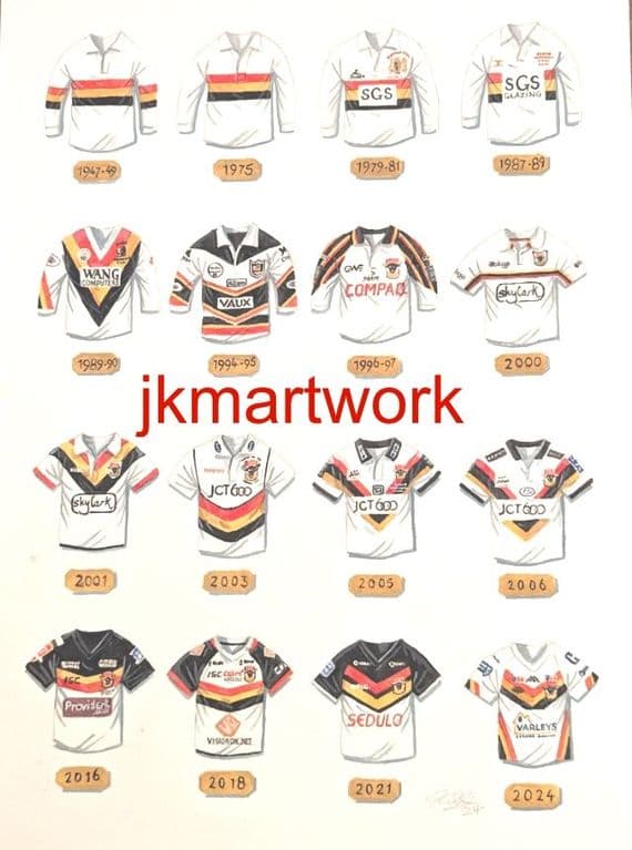 bradford bulls /northern shirts a3 size print