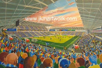 cardiff city stadium on matchday  a3 print (1)