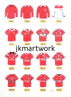 charlton athletic shirts through the years print