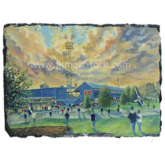 dens park going to the match slate print