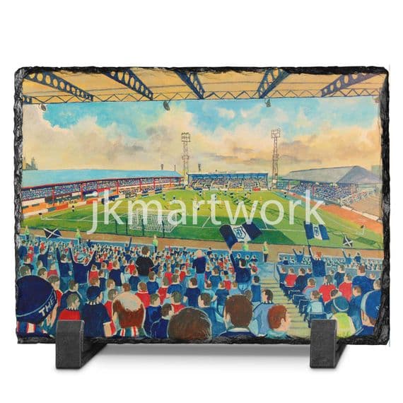 dens park on matchday  slate print