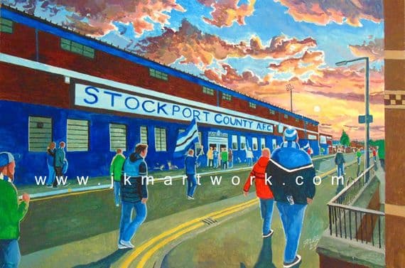EDGELEY PARK  going to the match  print