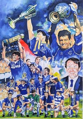 Everton ,magical 80s  a3 size print