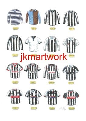 grimsby town shirts a3 print