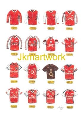 Hand Painted original of Arsenal shirts