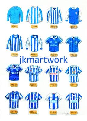 Hand Painted original of brighton shirts through the years (1)