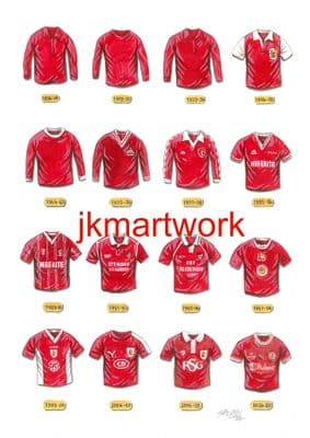 Hand Painted original of bristol city  shirts