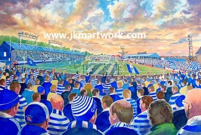 Hand Painted original of cappielow on matchday