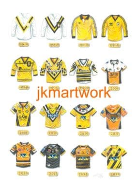 Hand Painted original of castleford tigers  shirts