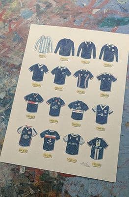 Hand Painted original of dundee fc shirts