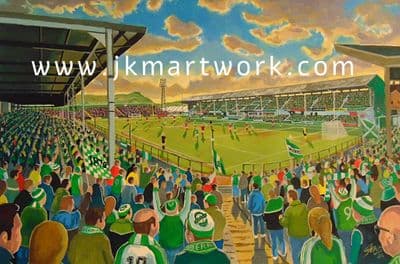 Hand Painted original of  easter road yesteryear