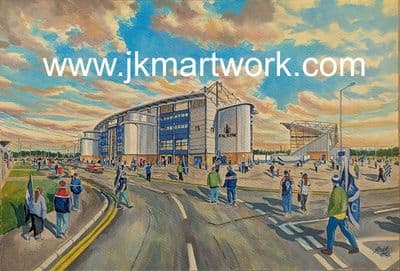 Hand Painted original of Falkirk stadium GTM