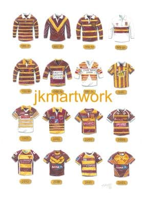 Hand Painted original of huddersfield giants shirts