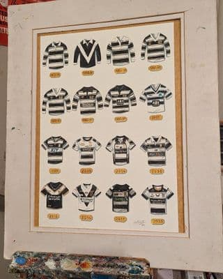 Hand Painted original of HULL fc shirts
