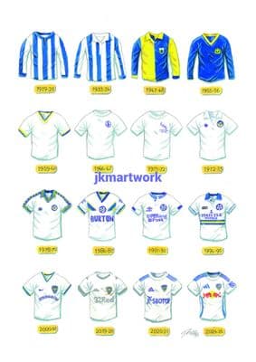 Hand Painted original of leeds united shirts