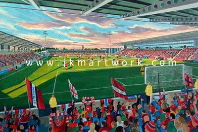 Hand Painted original of LNER  stadium