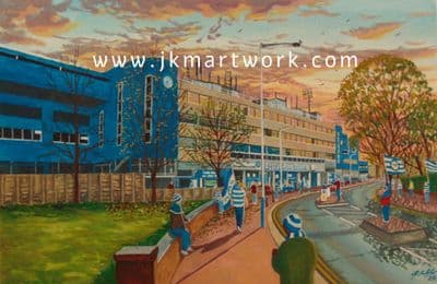 Hand Painted original of LOFTUS ROAD going to match