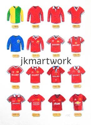 Hand Painted original of manchester united shirts