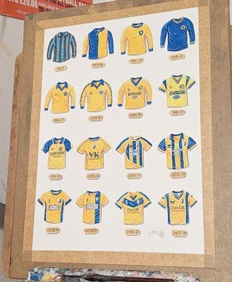 Hand Painted original of mansfield town shirts