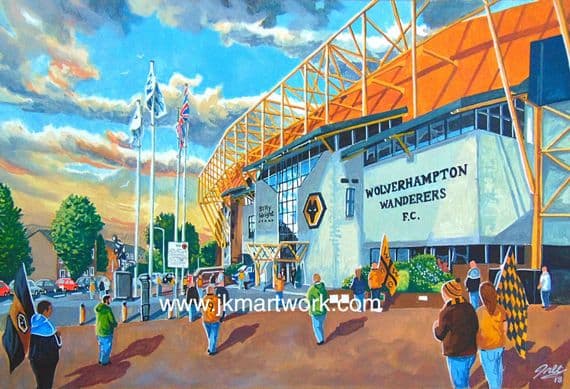 Hand Painted original of  molineux going to the match