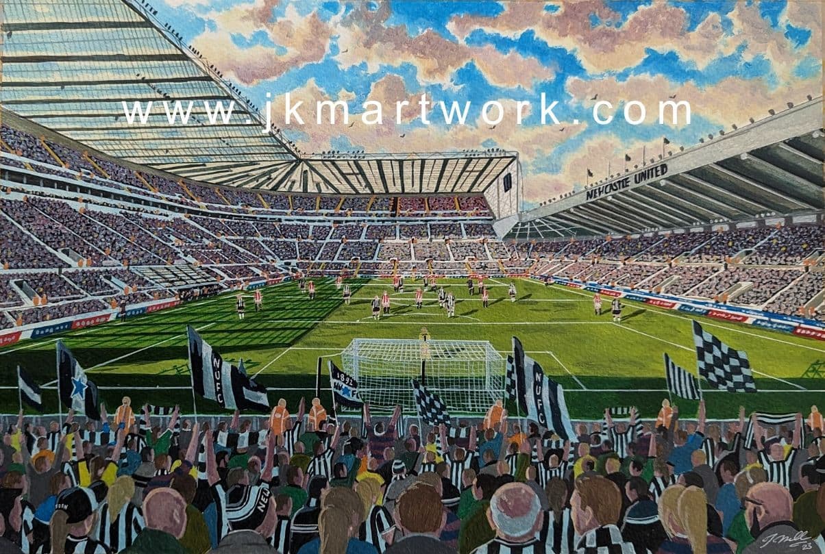 Hand Painted original of new st james park NUFC