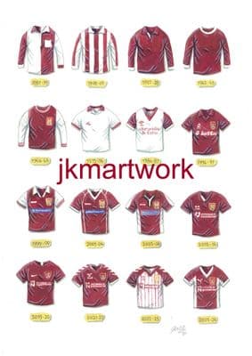 Hand Painted original of northampton town shirts
