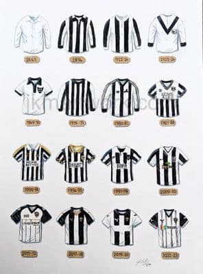 Hand Painted original of notts county shirts