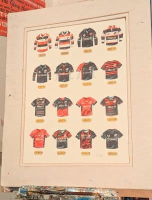 Hand Painted original of saracens shirts