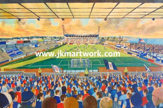 Hand Painted original of starks park on matchday