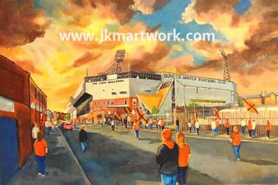 Hand Painted original of tannadice going to the match