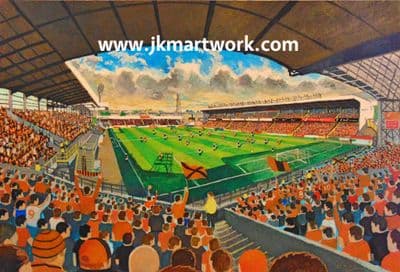 Hand Painted original of tannadice on matchday