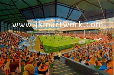 Hand Painted original of tannadice yesteryear