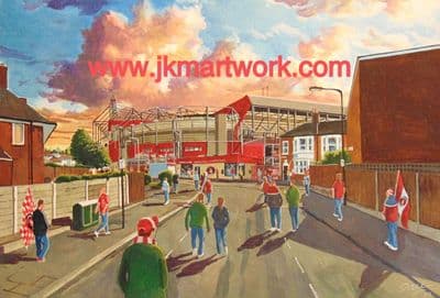 Hand Painted original of the valley going the match