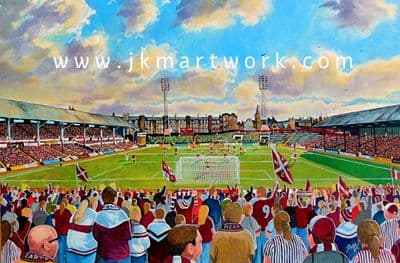 Hand Painted original of tynecastle of yesteryear