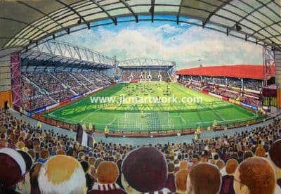 Hand Painted original of tynecastle on matchday