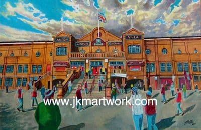 Hand Painted original of villa park trinity road