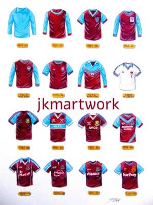 Hand Painted original of west ham united shirts
