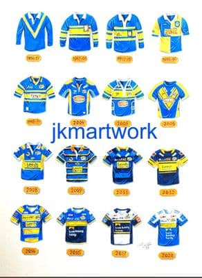 Hand Painted original ofleeds rhinos shirts