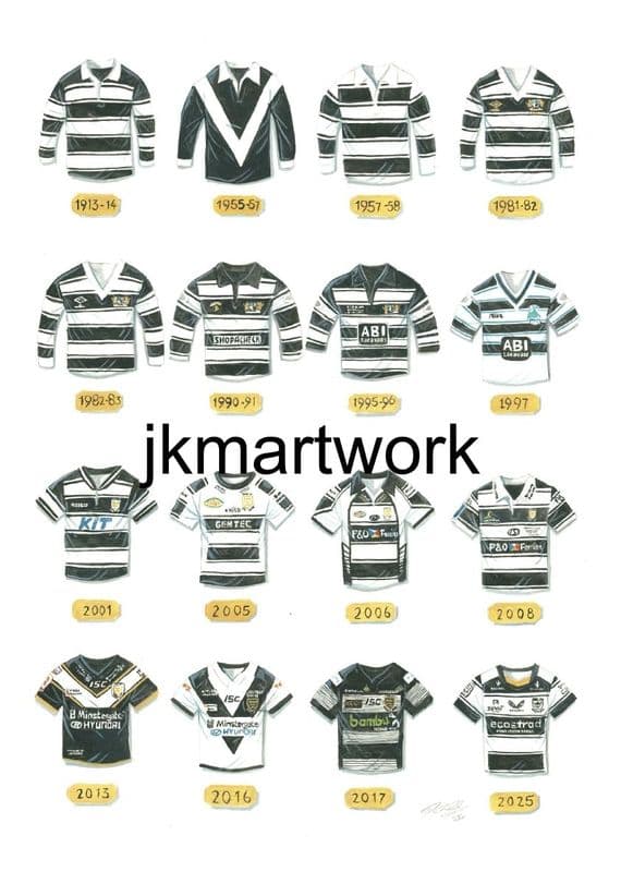 HULL FC shirts a3 size print