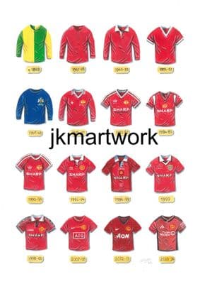 manchester united shirts print a3 size