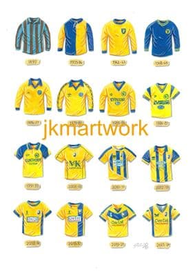 Mansfield town fc shirts print a3 size