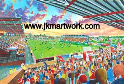 new st james park ,exeter print