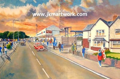 Ninian park going to the match  a3 print