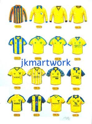 oxford united  shirts through the years print