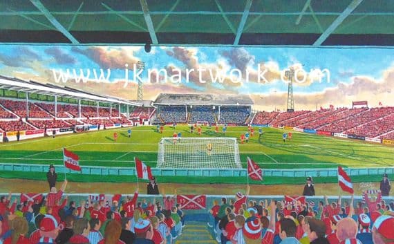 pittodrie yesteryear  print