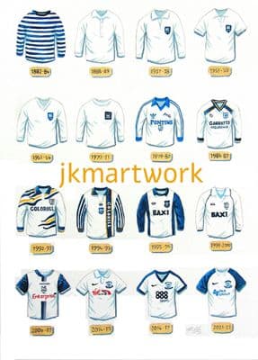 preston north end shirts through the years  print