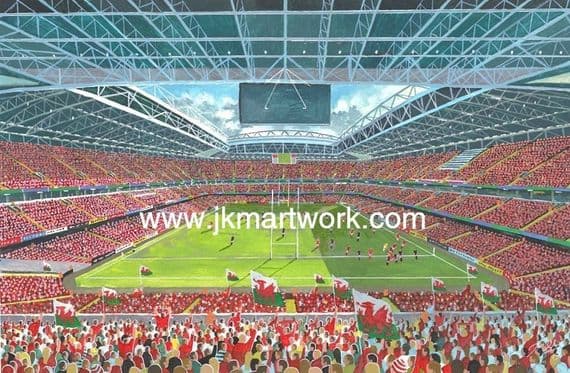 principality stadium a3 size print