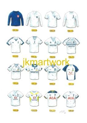 tottenham shirts  Print A3 Size