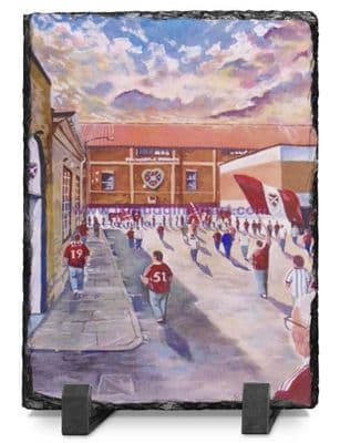 tynecastle going to the match  slate print